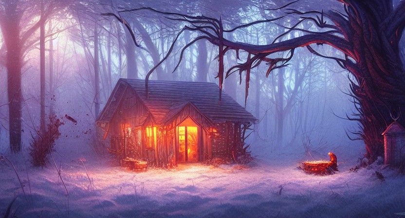 Eldritch Forest Hag's Shack in Autumn Colors