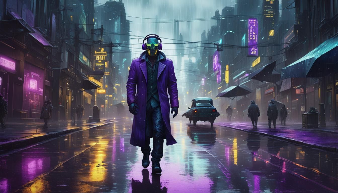 Rorschach with headphones