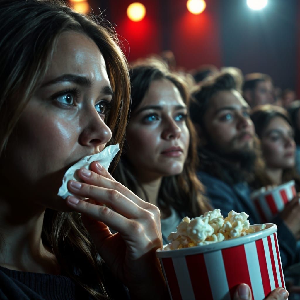 Heartbreaking Cinema Moment Captured in Hyperrealistic Style