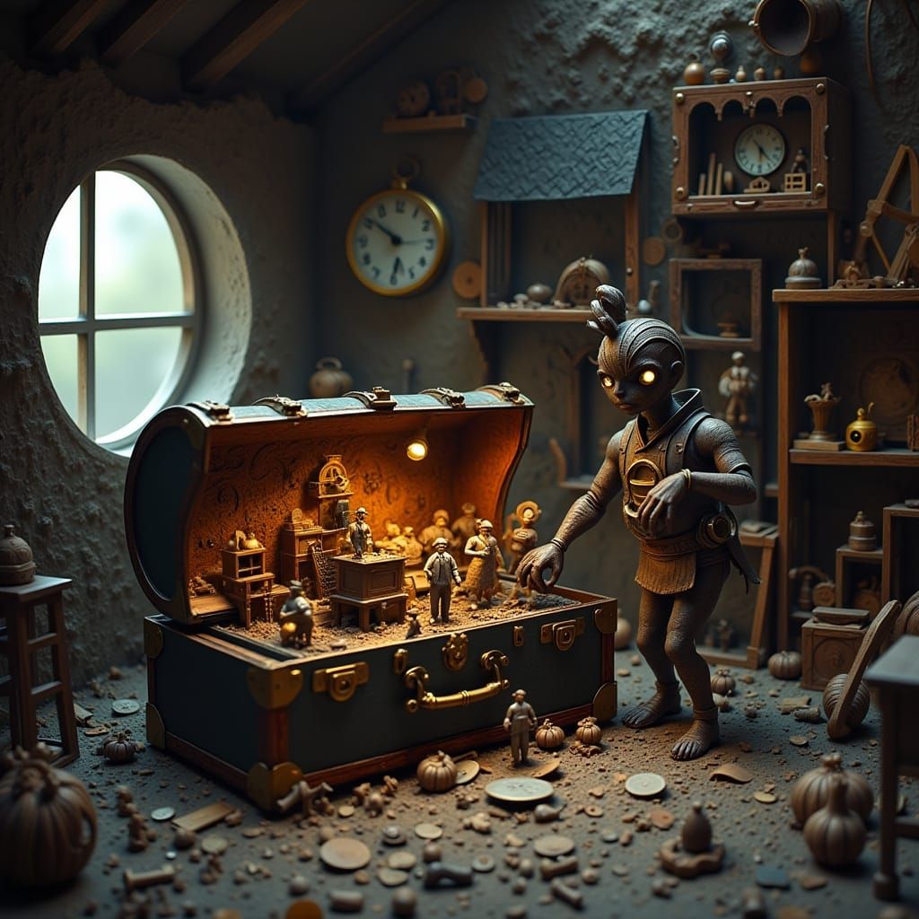 Miniature City Discovered in Attic Trunk
