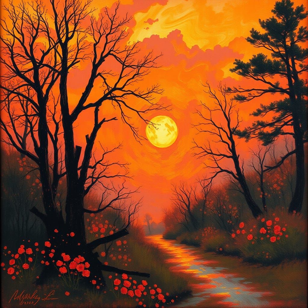 Abendrot Sunset with Golden Light and Vibrant Hues