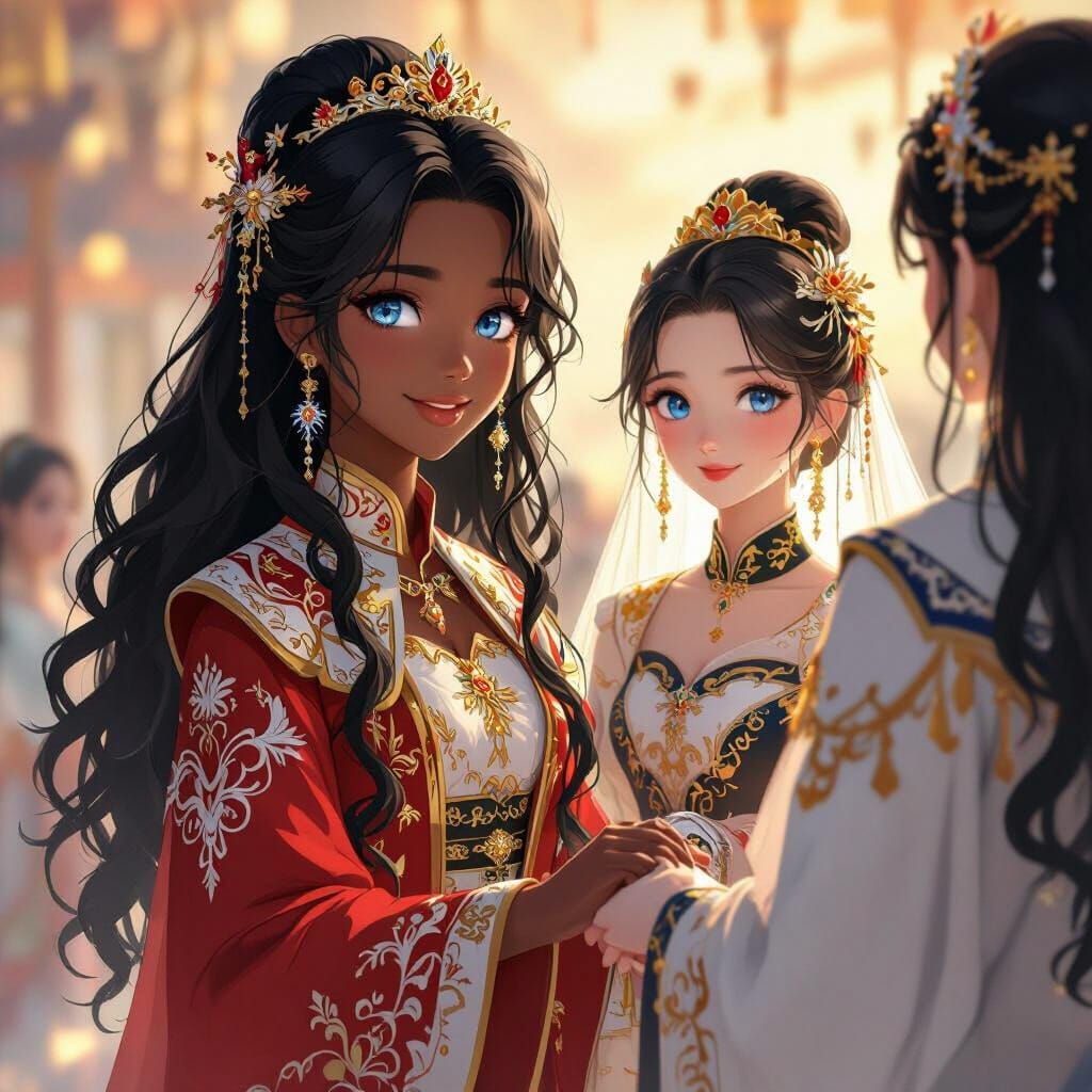 Empress Wedding Attire in Donghua Anime Style