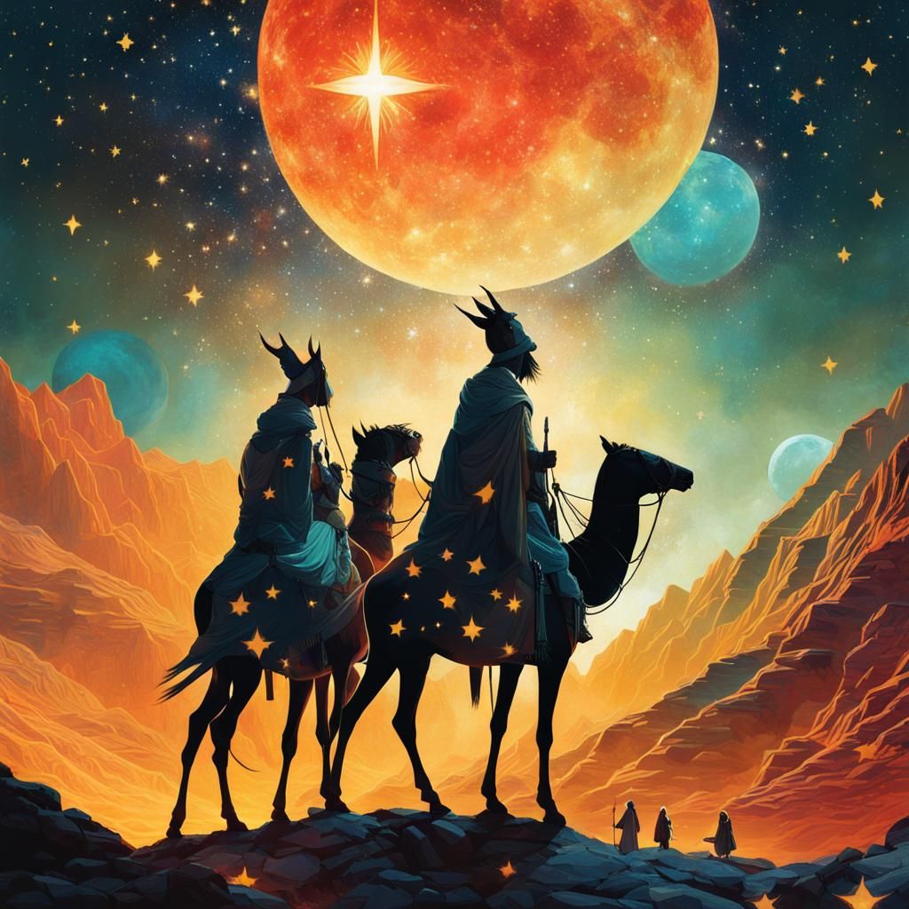 The Magis following the star