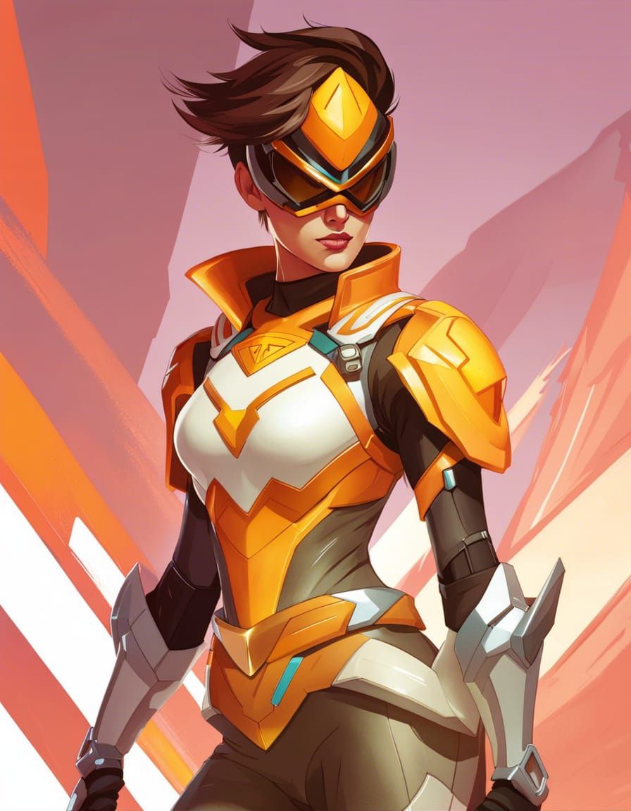 Tracer Overwatch Power Ranger Concept Art