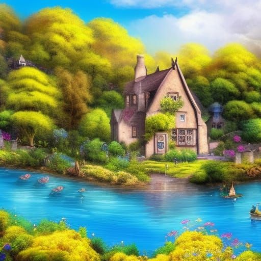 Victorian Village and Cottage Garden Landscape