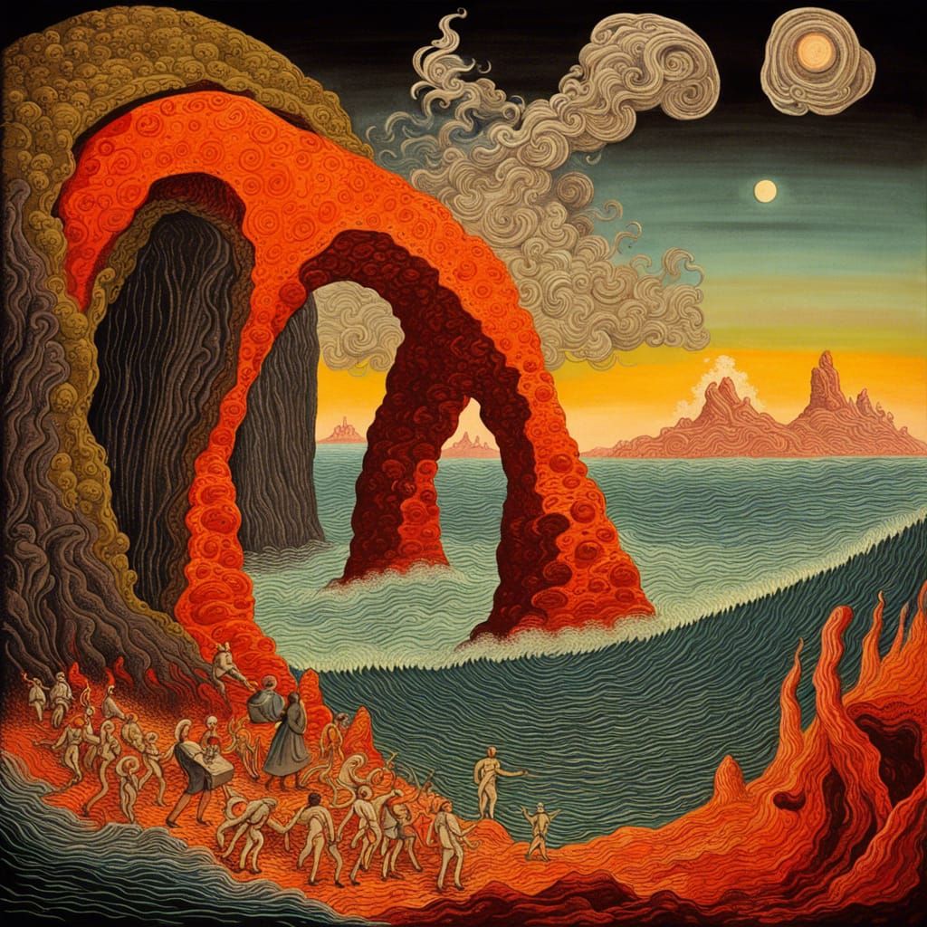 Surreal Lava Arch: A Sci-Fi Fairytale