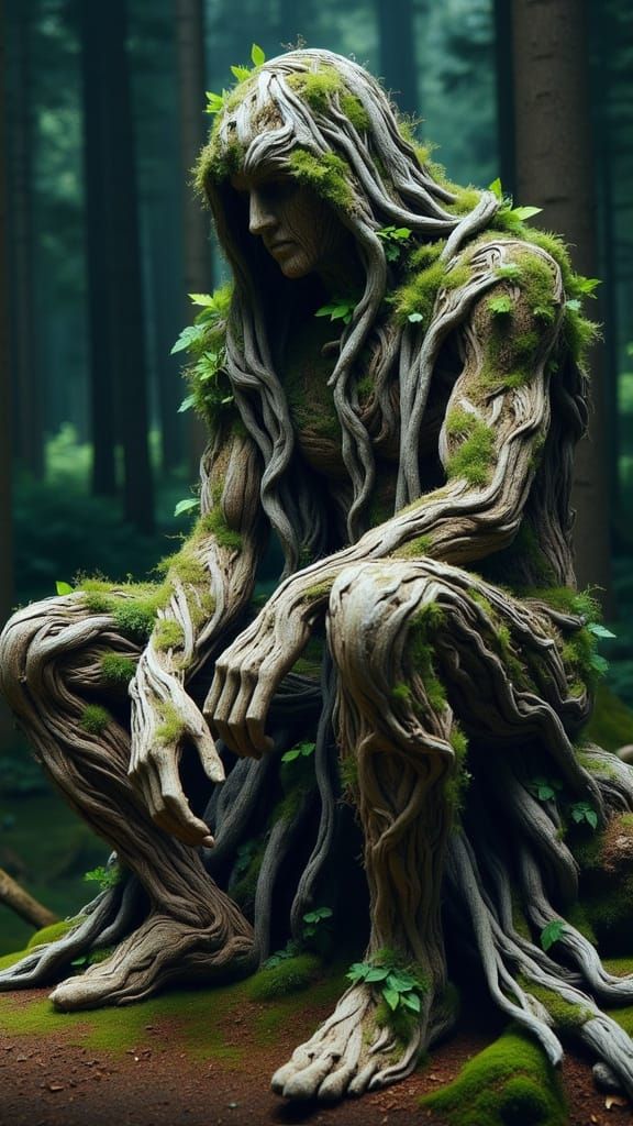Ethereal Stone Druid on Forest Stump