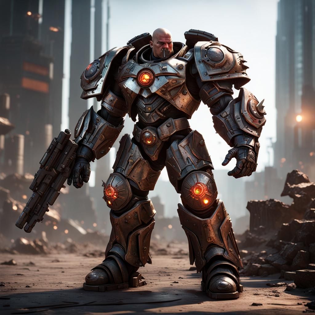 Lex Luthor as Chaos Space Marine in 3D