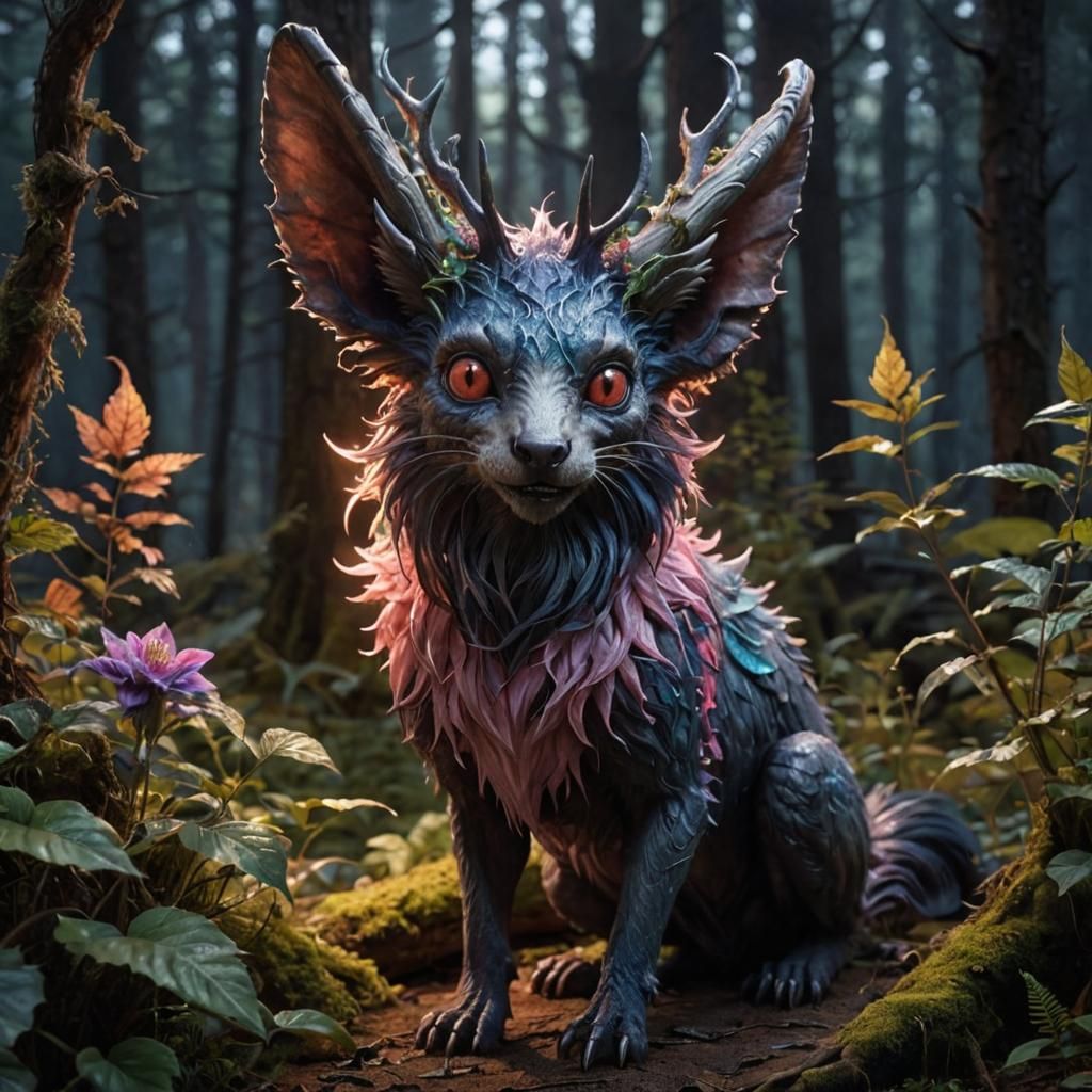 Scary Mythological Animal in Detailed Gothic Art