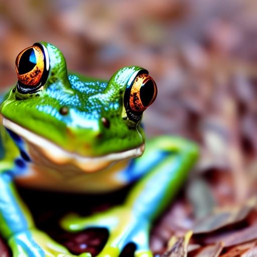 Frog in a Pond: A Serene Natural Scene