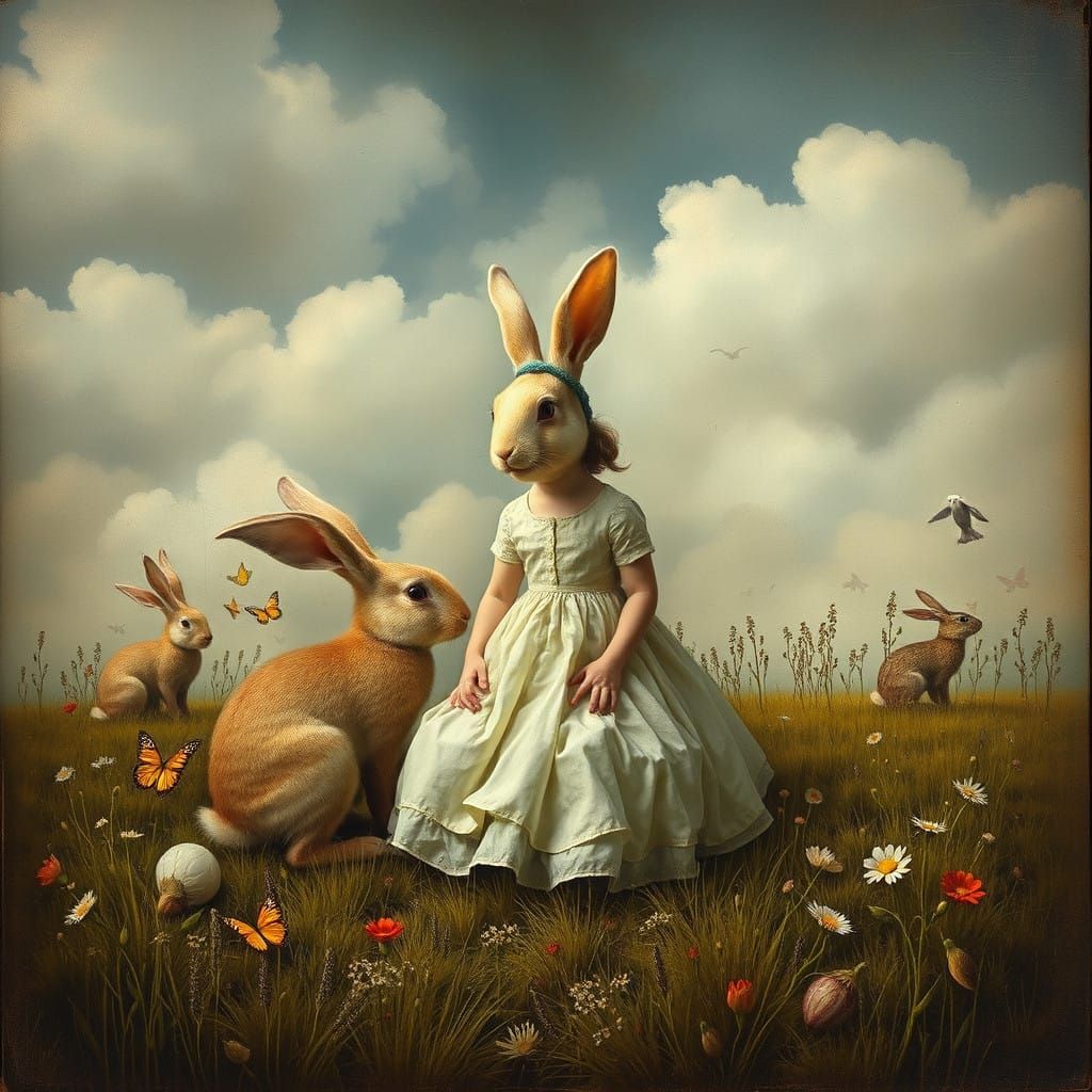 Dreamed of Rabbit Doll in Whimsical Fantasy Art