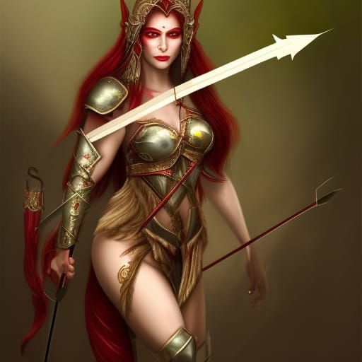 Elven Warrior in Bloody Battle, Hyperdetailed Art