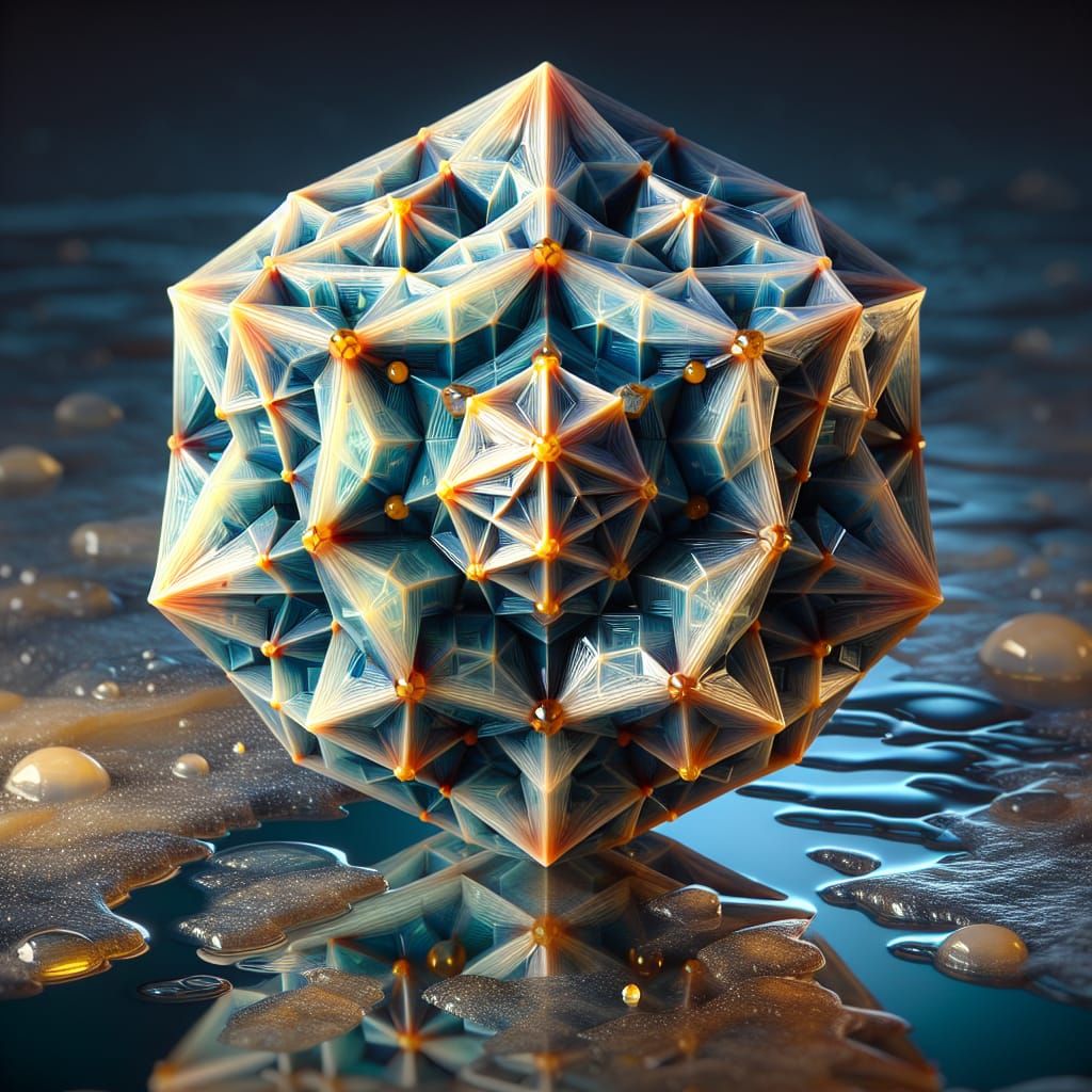 Resin Art of a Ninth Stellation of Icosahedron - Great Triam...