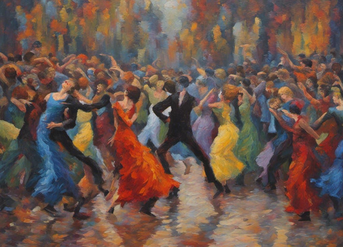 Dance of the Zombies in Expressionist Style