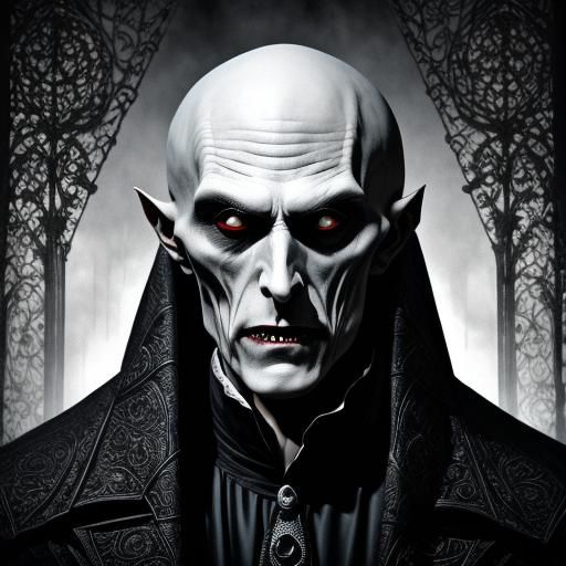Max Schreck as Count Orlok in Gothic Horror Style