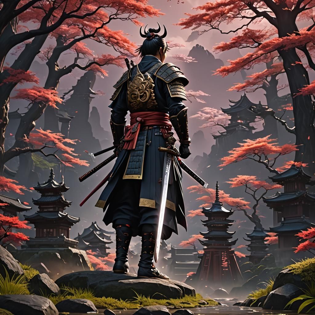 Samurai Sword in Detailed Anime Concept Art