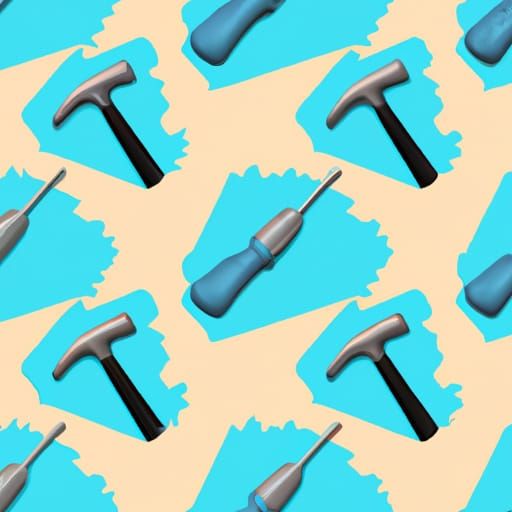 Seamless Screwdriver and Hammer Pattern in 90s Style