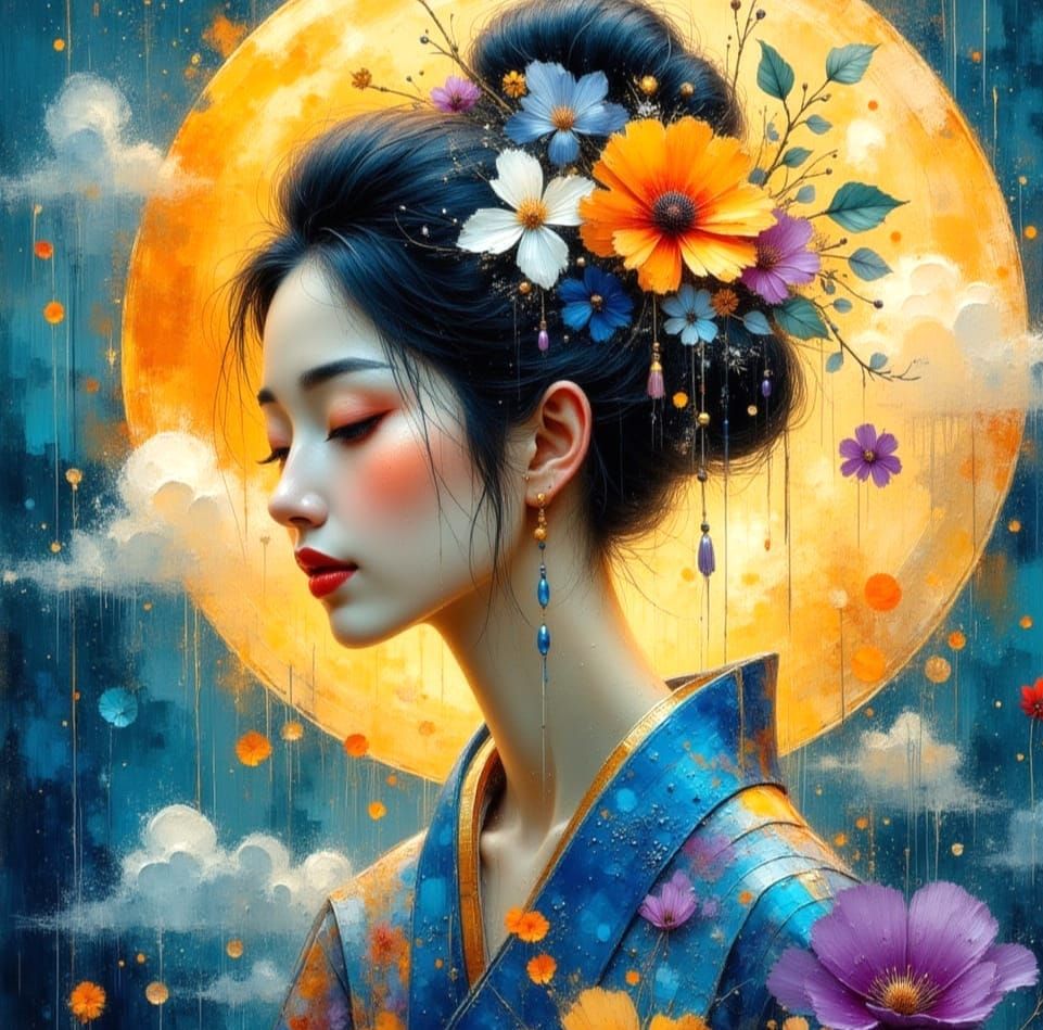 Ethereal Goddess in Impressionist Impasto Style