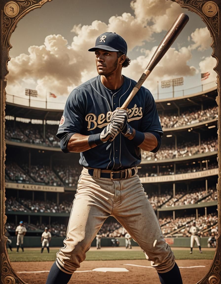 Vintage Baseball Player Card in Sepia Tones