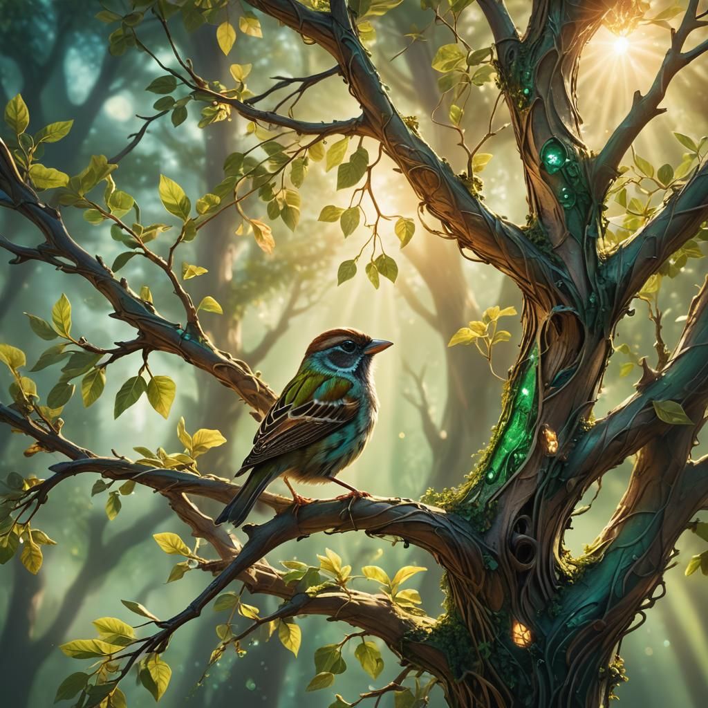 Magical Tree Guardian and Ent in Summer Light