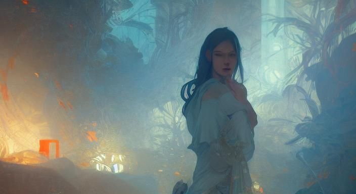 Cyberpunk Style Volumetric Lighting Concept Art