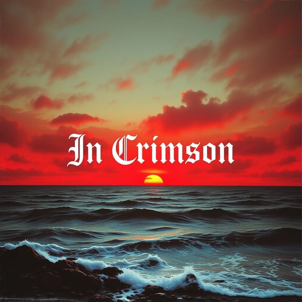 Scarlet Seascape Rock Album Cover: In Crimson