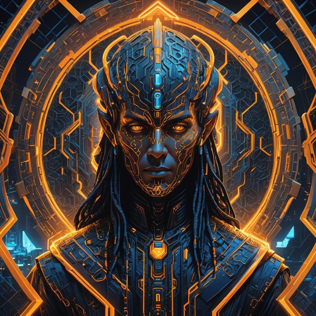 Arabic Character in Geometric Fantasy Art