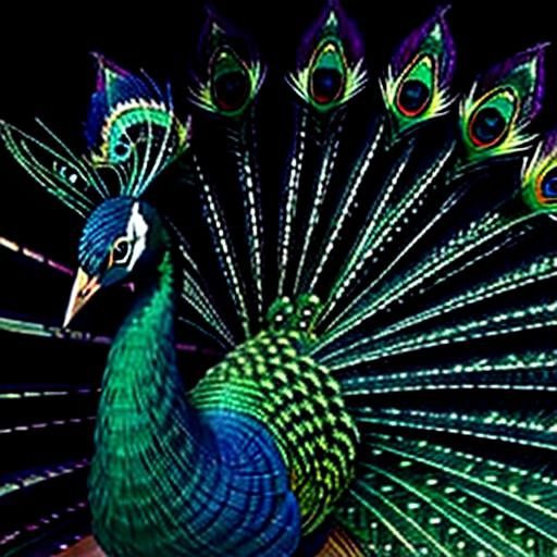 Brilliant Peacock Plumage Display