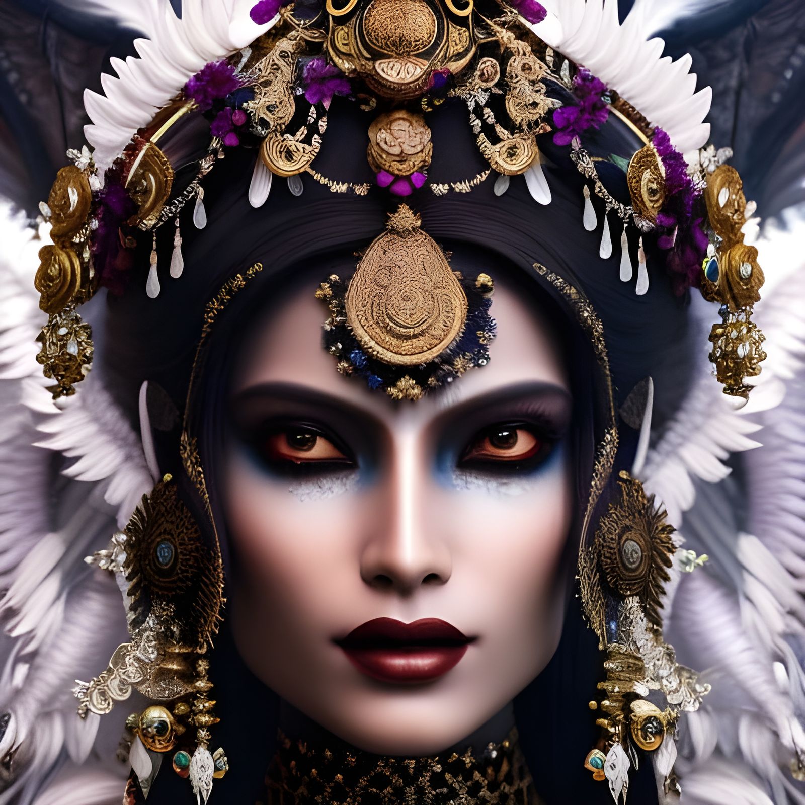 Elaborate Hindu Goddess in Hyperdetailed Digital Art