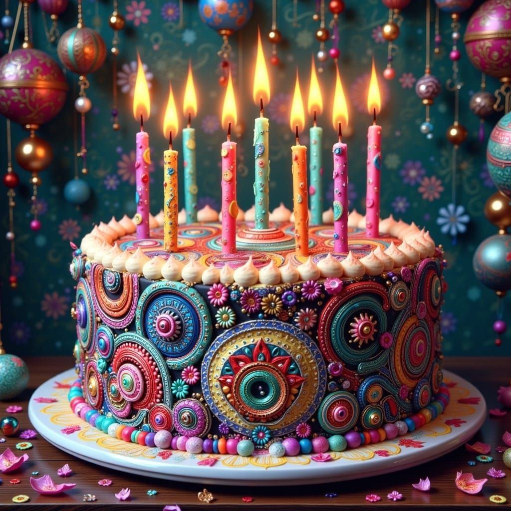 Paisley Birthday Cake in Art Nouveau Style