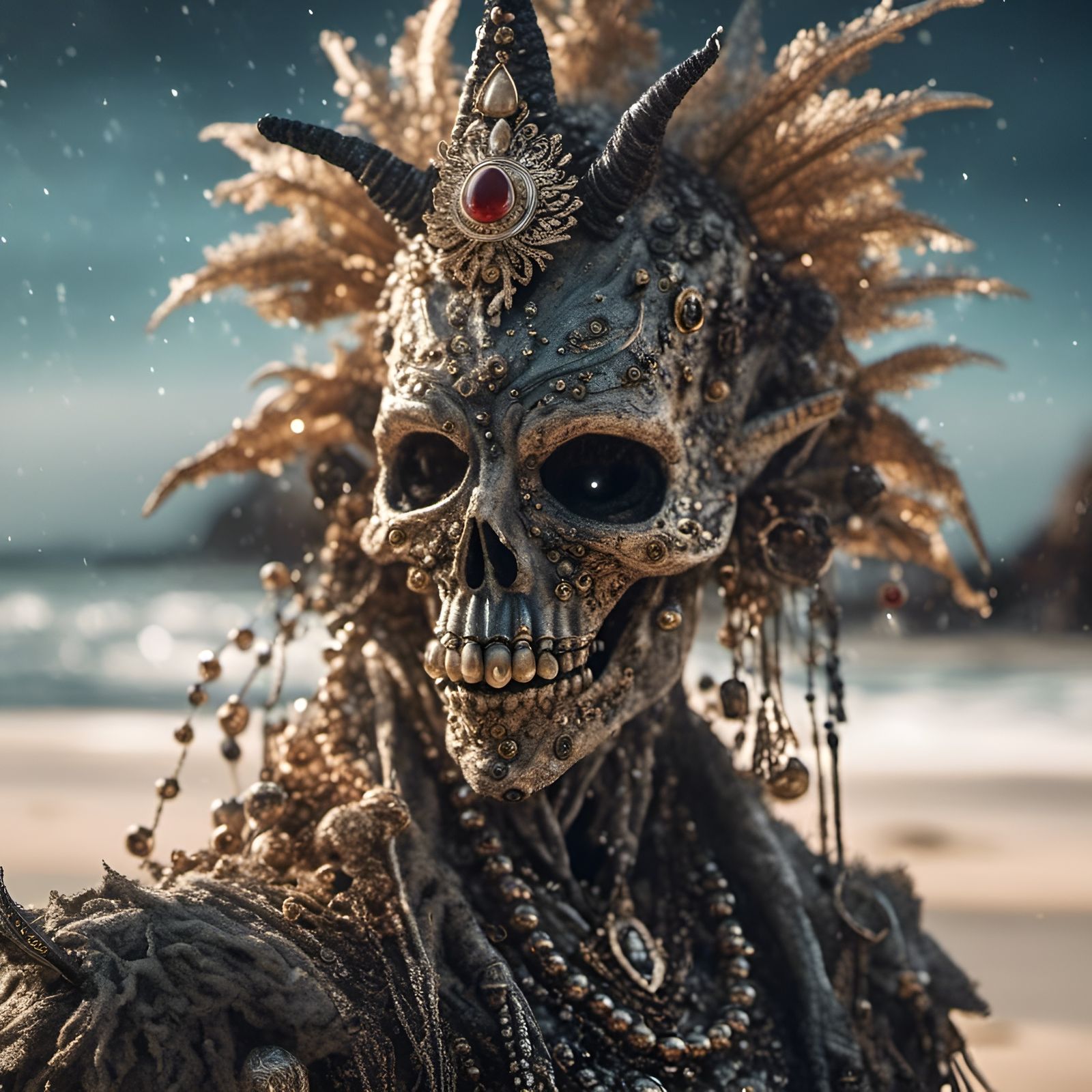 Photorealistic Voodoo Christmas Monster Portrait