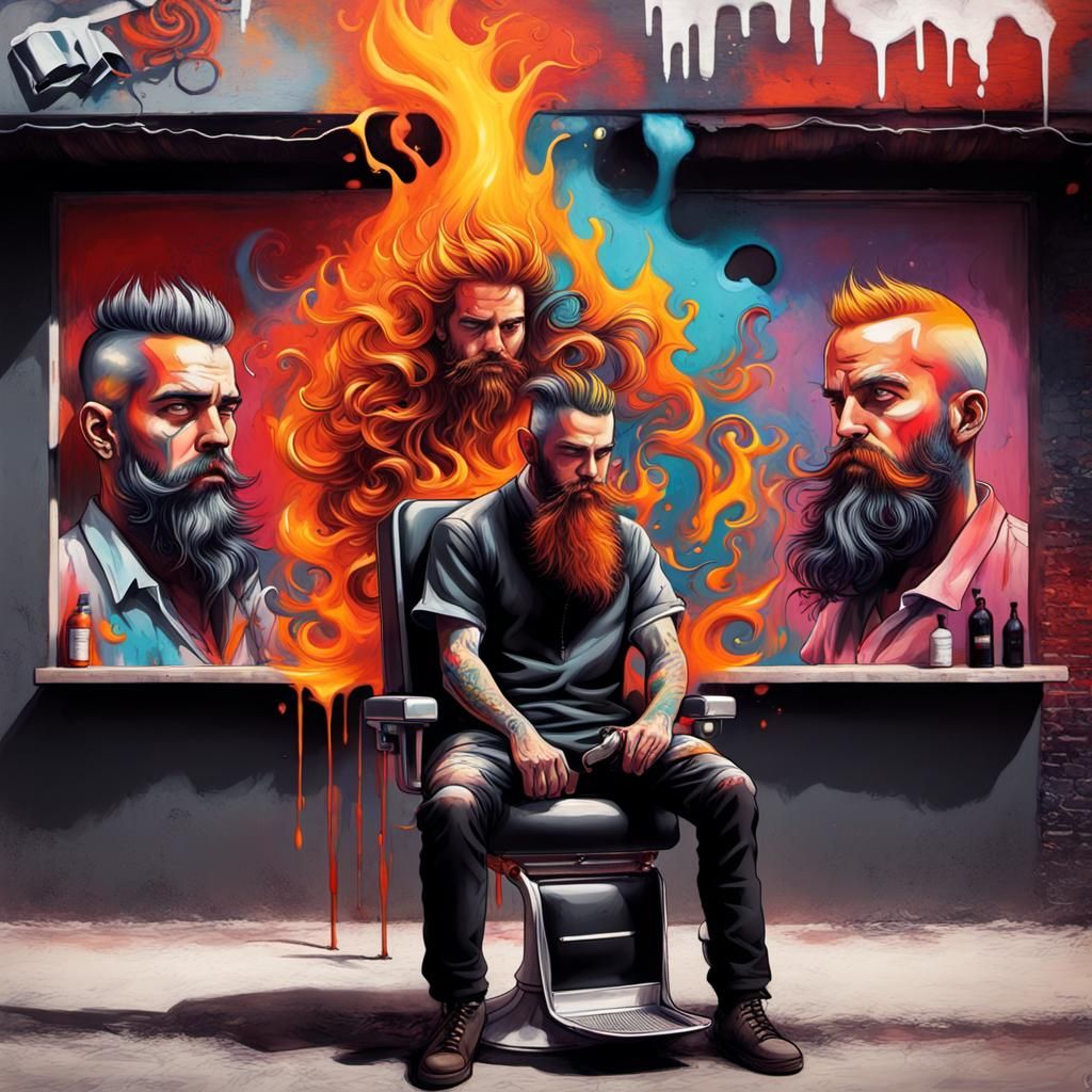 Demonic Barber Shop Graffiti Art