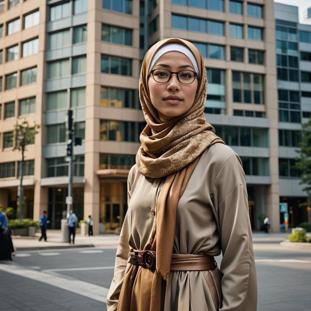 Attractive Woman with Hijab: Professional Portrait