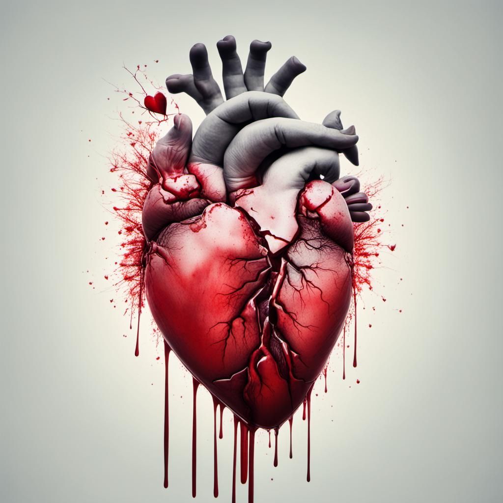 double exposure bleeding broken heart