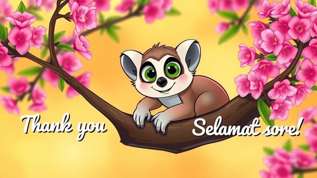 Joyful Lemur in Vibrant Bloom