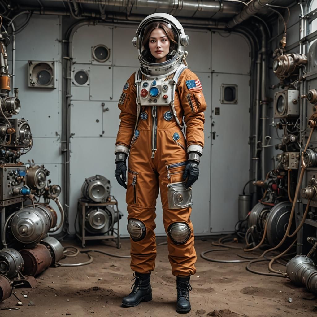 Steampunk Cosmonaut in Soviet-Era Spacesuit