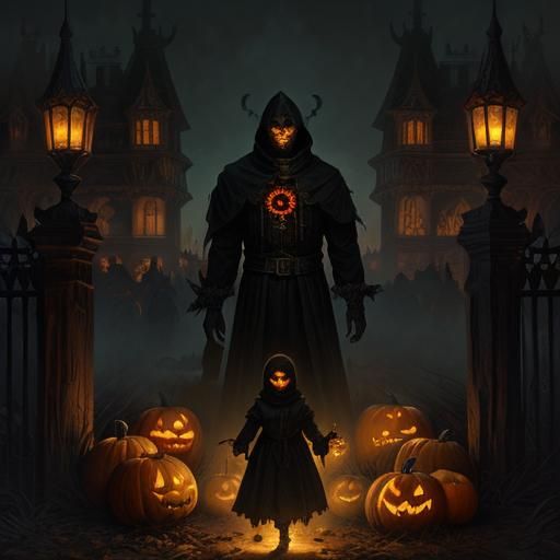 Illuminated Pumpkins in Haunted Patch: Halloween Night