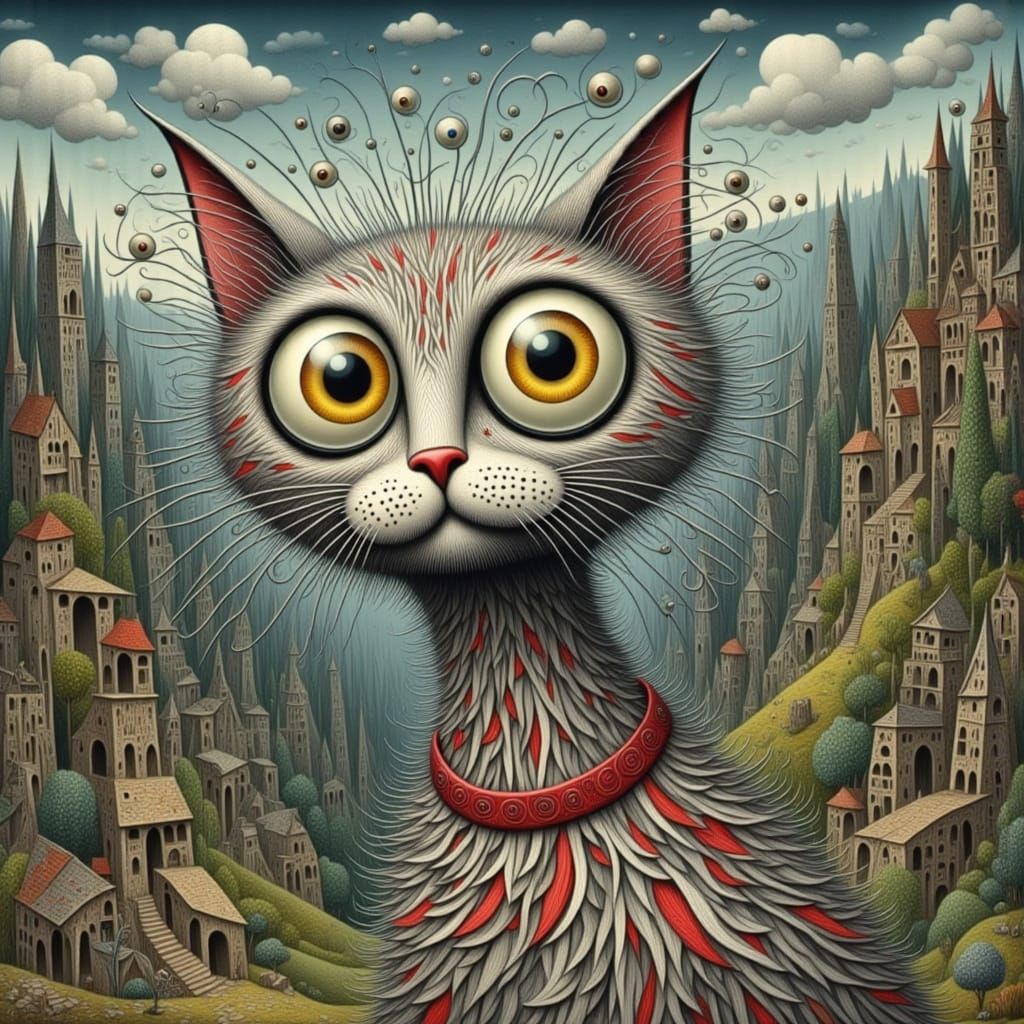 Whimsical Cats with Stylized Shadows