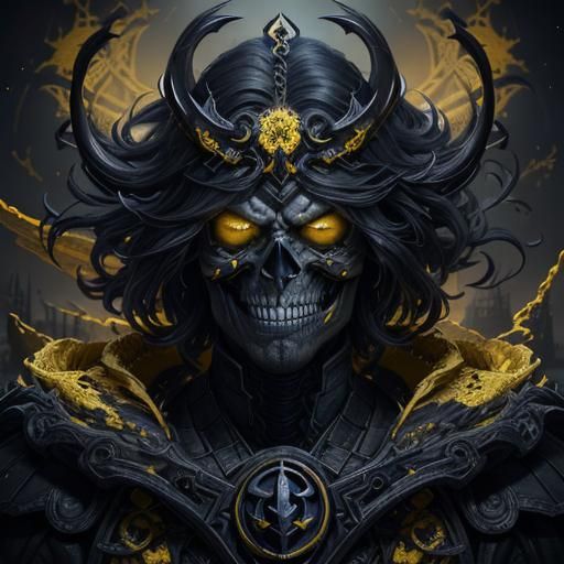 Mischievous Death in Yellow and Obsidian Hues