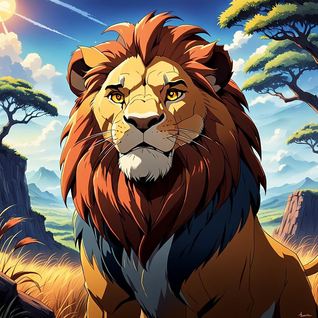 Mufasa: The Lion King in Anime Style