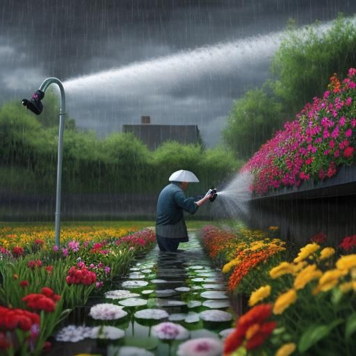 Rain Water Flowers: High Definition Nature Scene