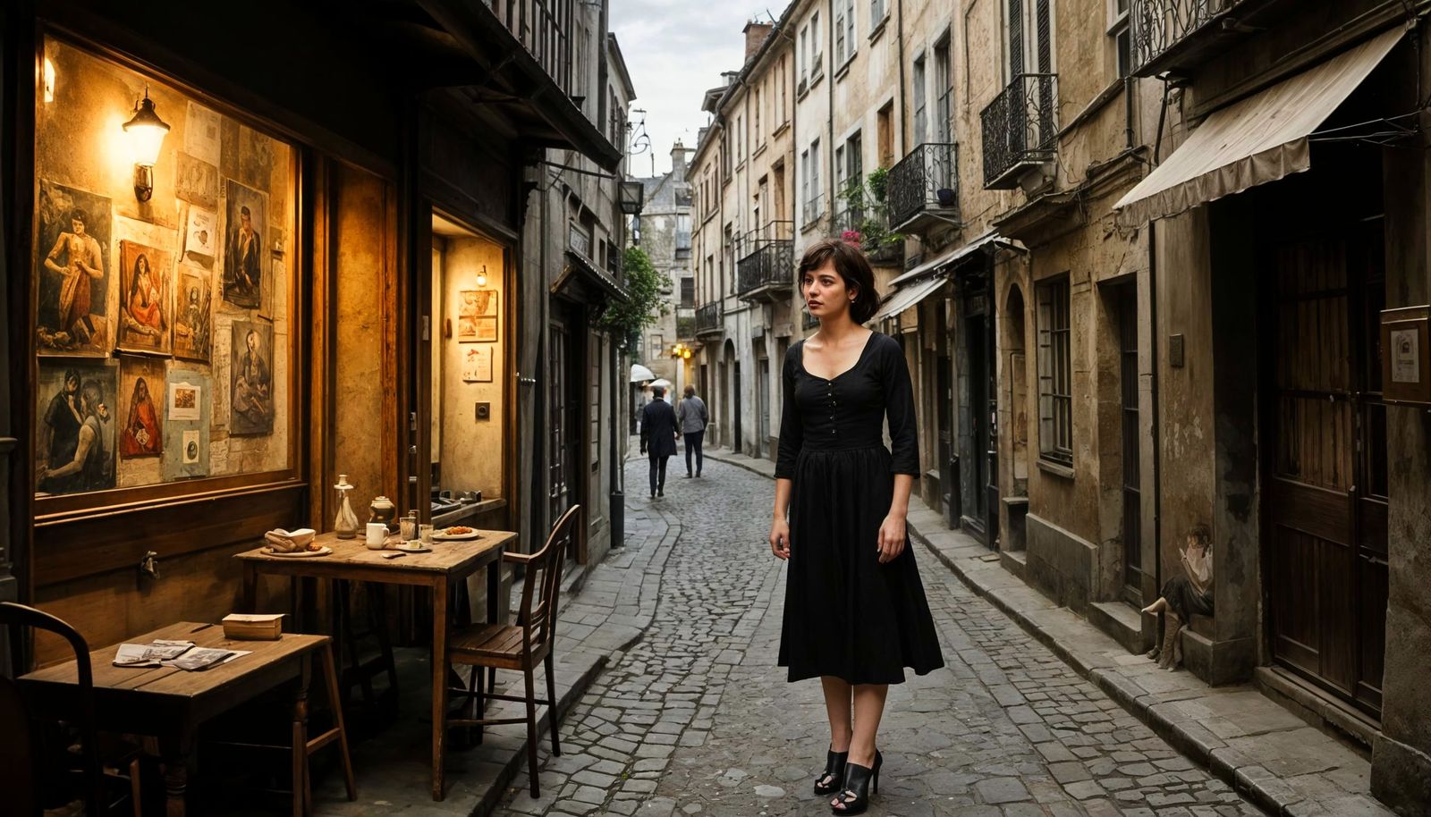 Bohemian Parisian Portrait in Vibrant Chiaroscuro