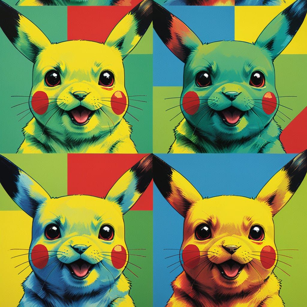 Pikachu Portraits in Vibrant Pop Art