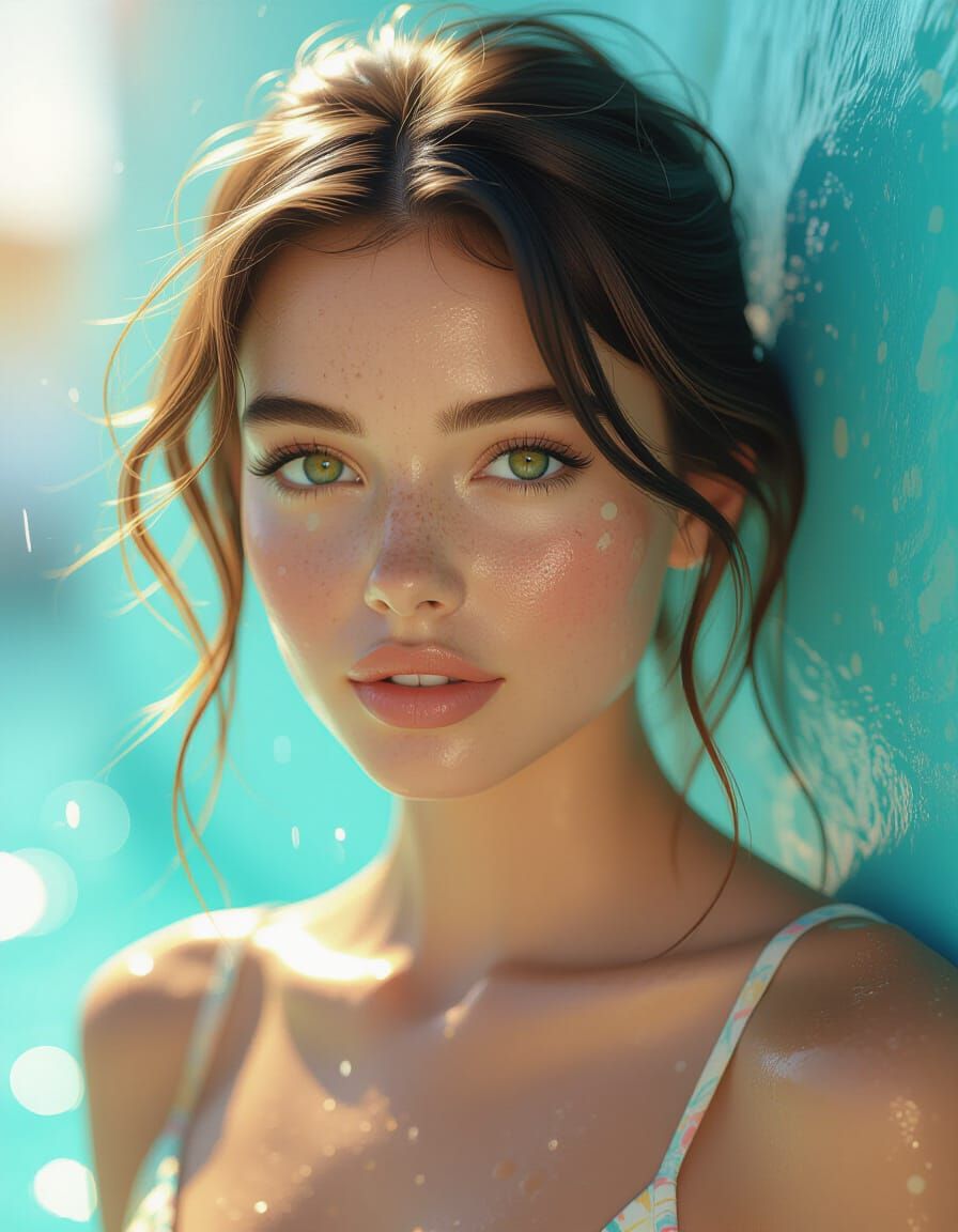 Summer Day Portrait of Woman in Dramatic Light