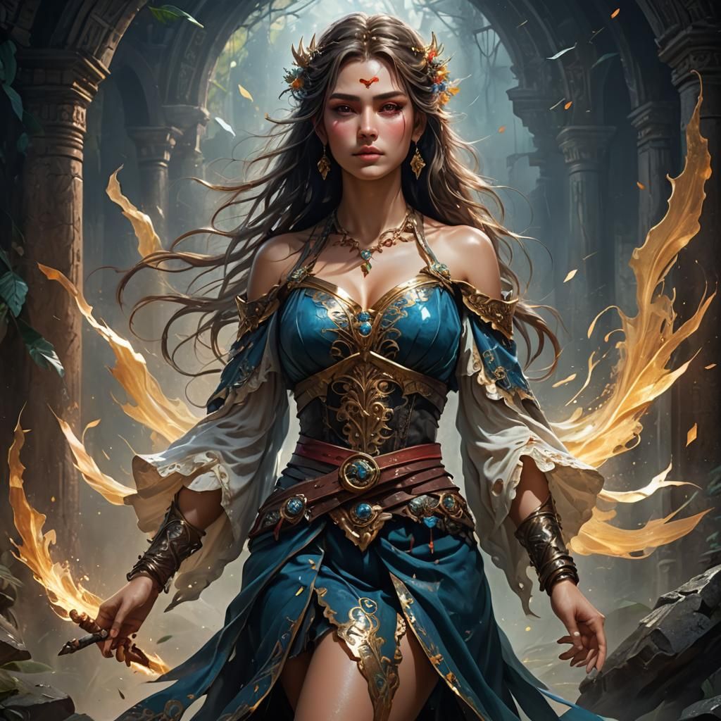 Stunning Woman in Royo Style Fantasy Art