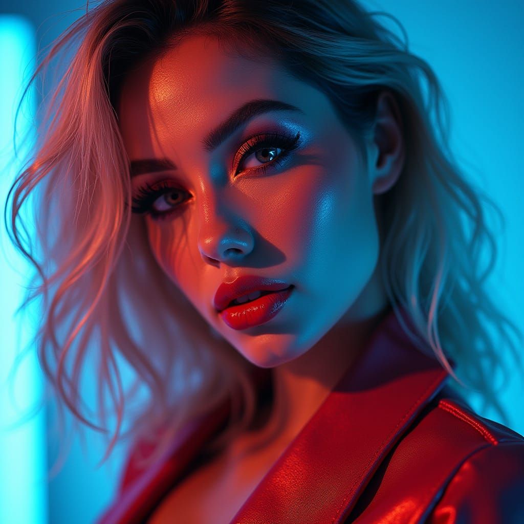 Glamorous Model in Cutting-Edge Fashion Portrait