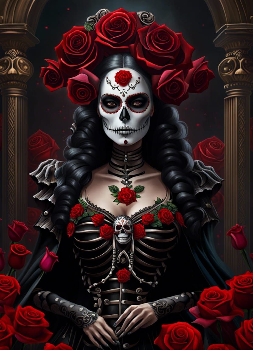Gothic Sugar Skull Goddess of Death