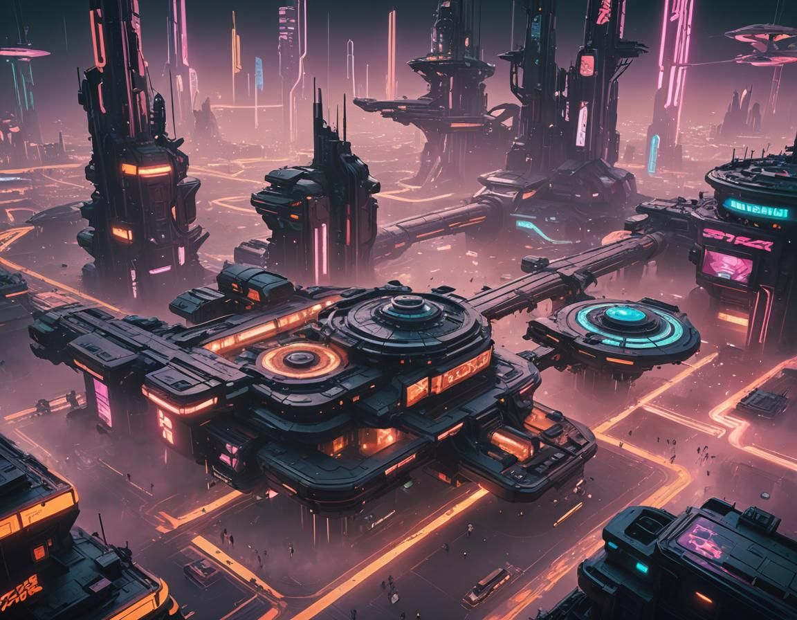 Futuristic Space Theme Park with Zero-Gravity Attractions