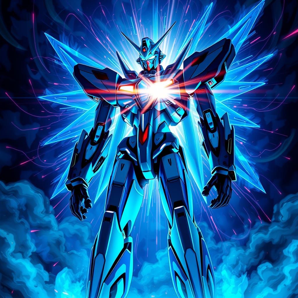 Evangelion Unit-01 in Futuristic Digital Art Style