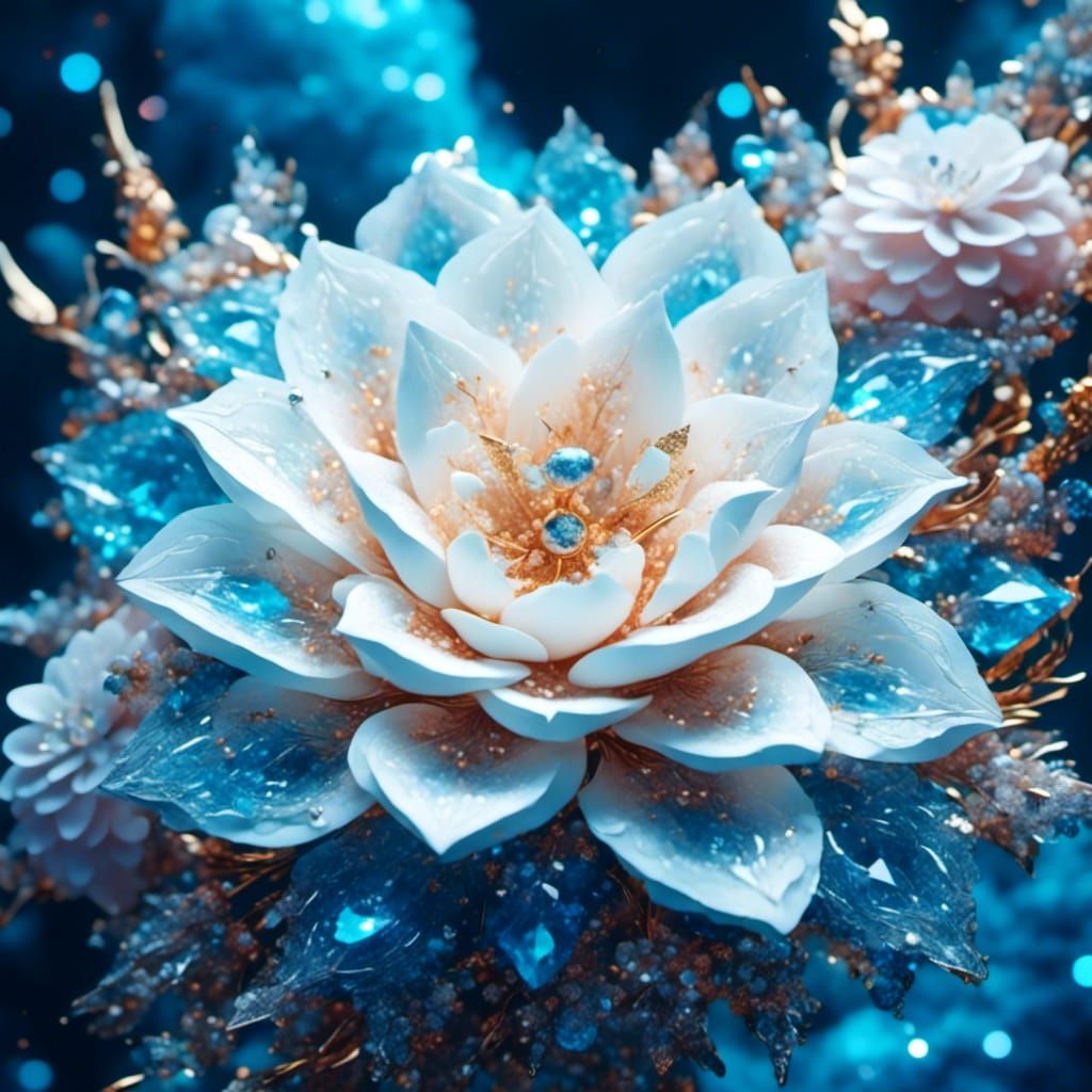 Beautiful White Flower Close-up in Pastel Style